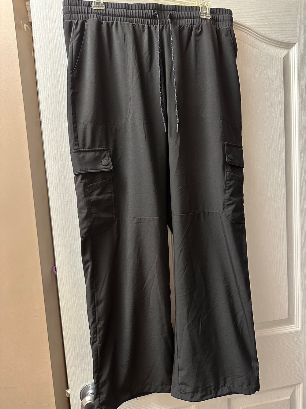 Kyodan Black Wide-Leg Cargo utility Pants